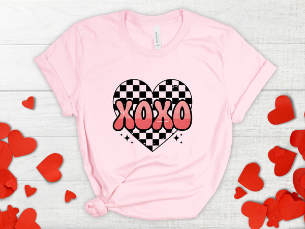 Retro XOXO Checkered Heart DTF