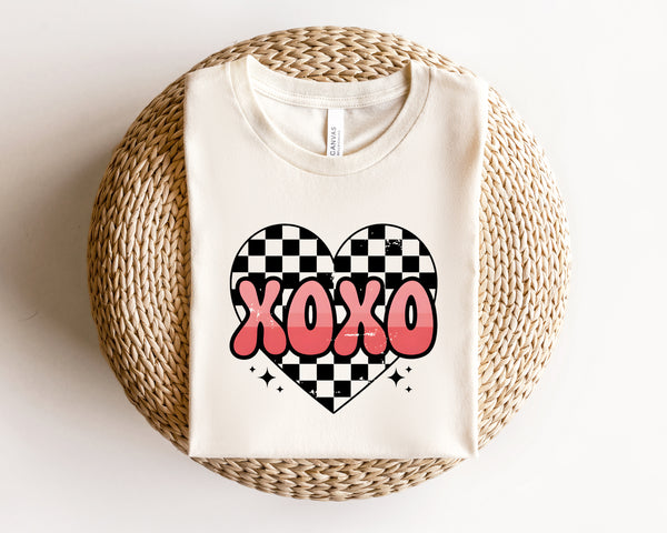 Retro XOXO Checkered Heart DTF