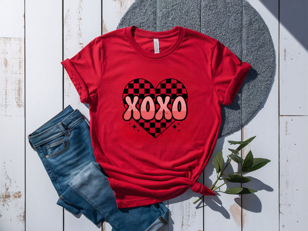 Retro XOXO Checkered Heart DTF
