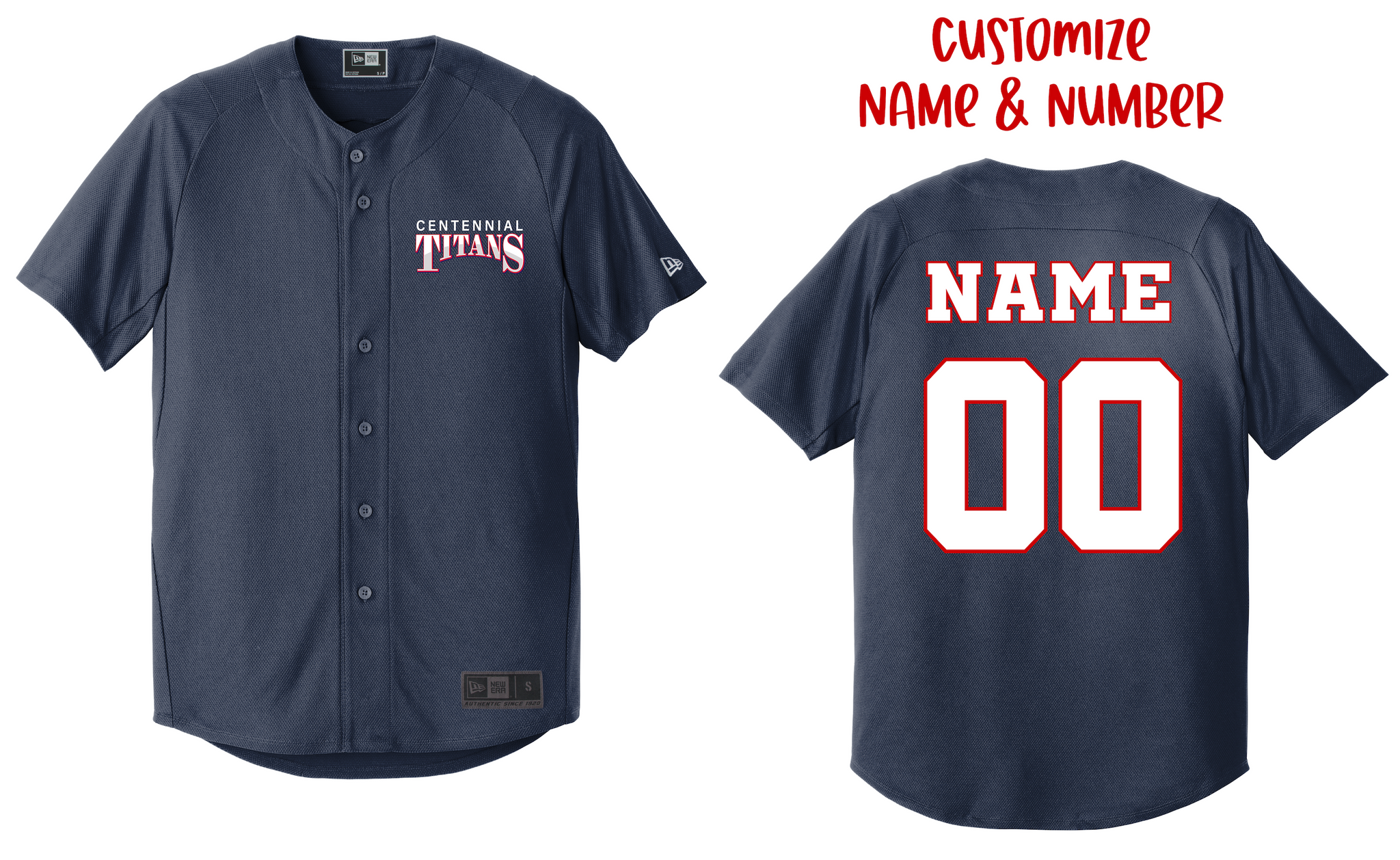 Customizable Centennial TITANS Baseball Jersey