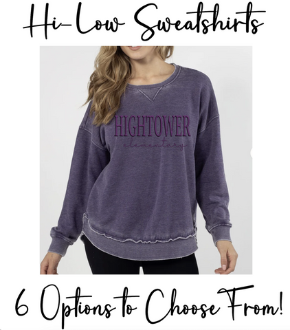 Hightower Elementary "PUFF" Chicka-d Burnout Sweatshirts