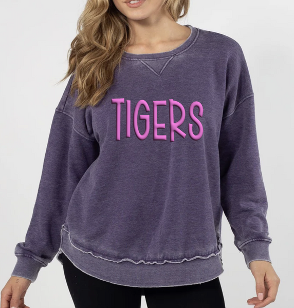 Tigers "PUFF" Chicka-d Burnout Sweatshirts