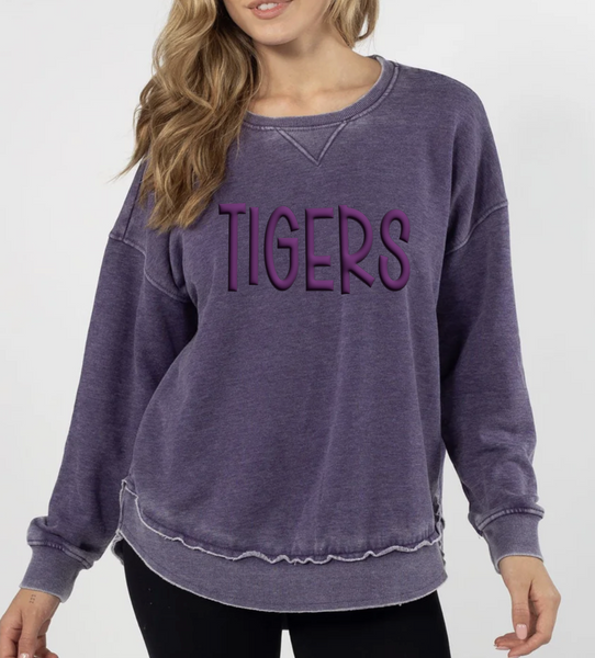Tigers "PUFF" Chicka-d Burnout Sweatshirts
