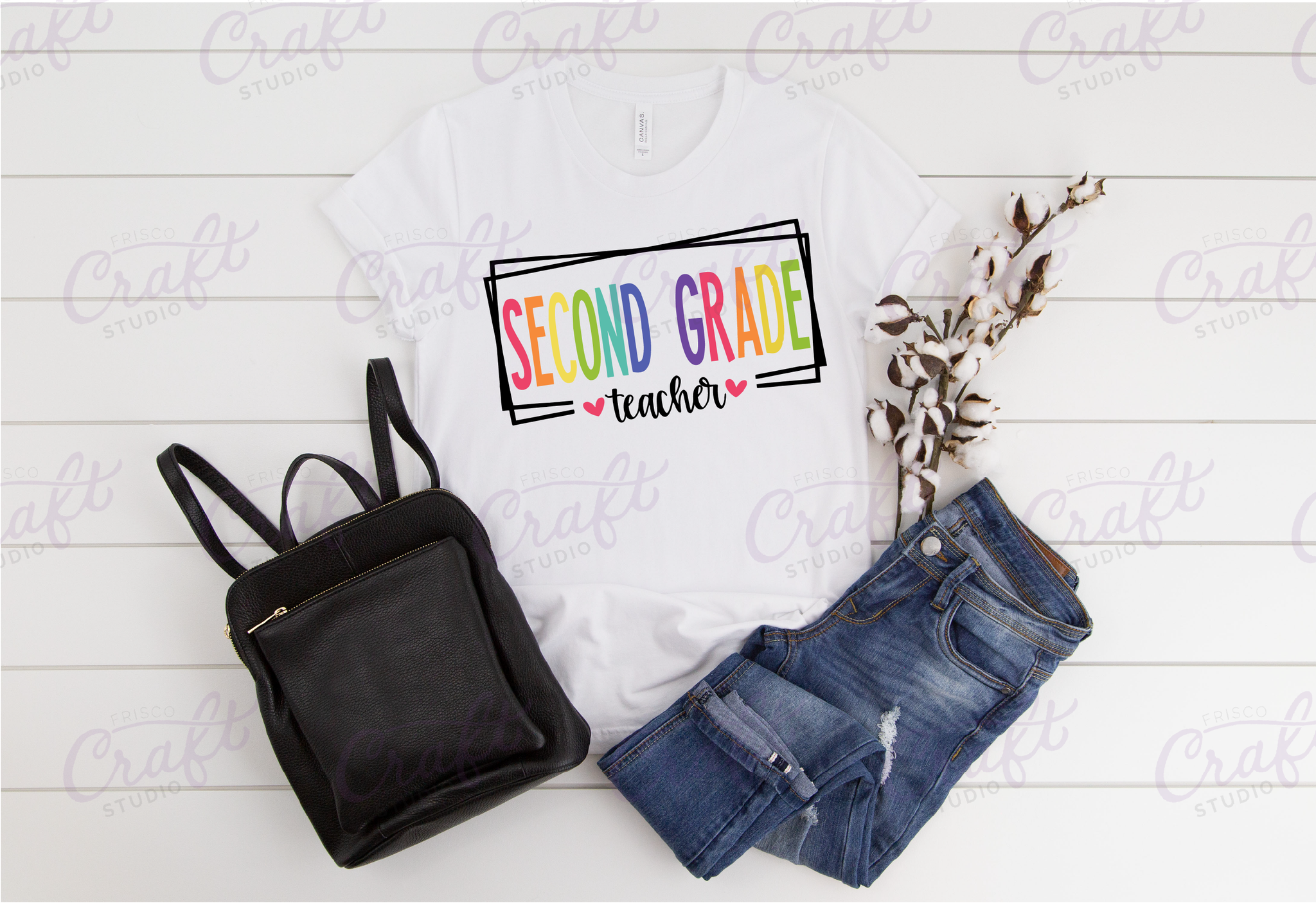 Teacher Colorful Box Shirt-Robertson Elementary