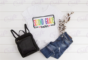 Teacher Colorful Box Shirt-Robertson Elementary