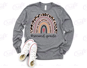 Teacher Leopard Rainbow Shirt- Roberston Elementary