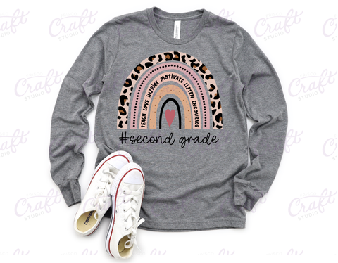 Teacher Leopard Rainbow Shirt- Roberston Elementary