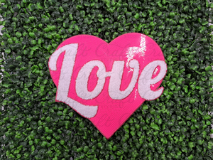 Pink Sequin Heart Patch