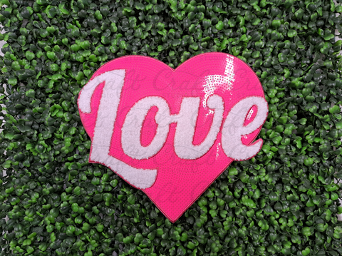 Pink Sequin Heart Patch