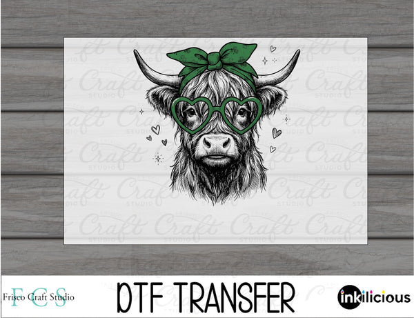 St. Patrick Highland Cow DTF