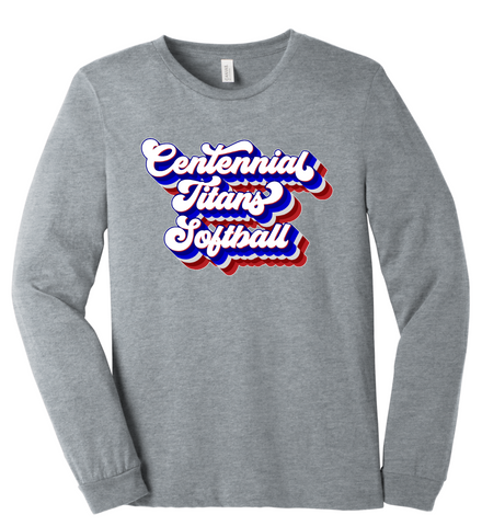 Retro Centennial Titans Softball Cotton Long Sleeve T-Shirt