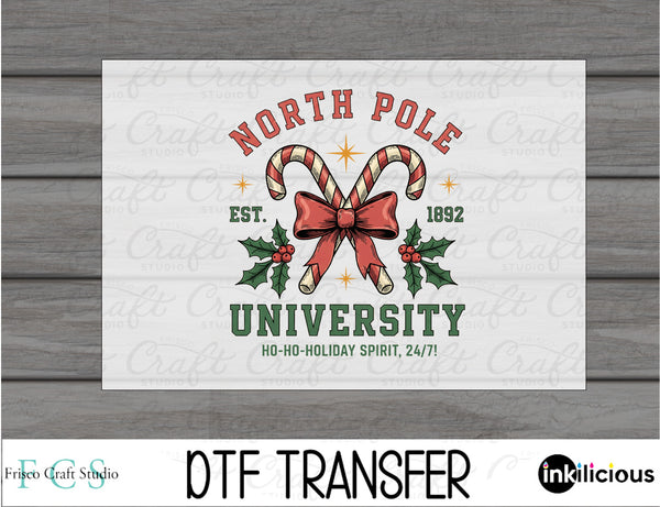 North Pole University Vintage DTF