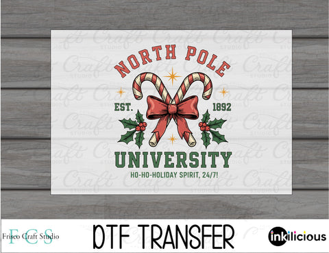 North Pole University Vintage DTF