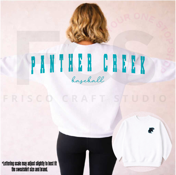Panther Creek Baseball Marquee Letter Sweatshirt