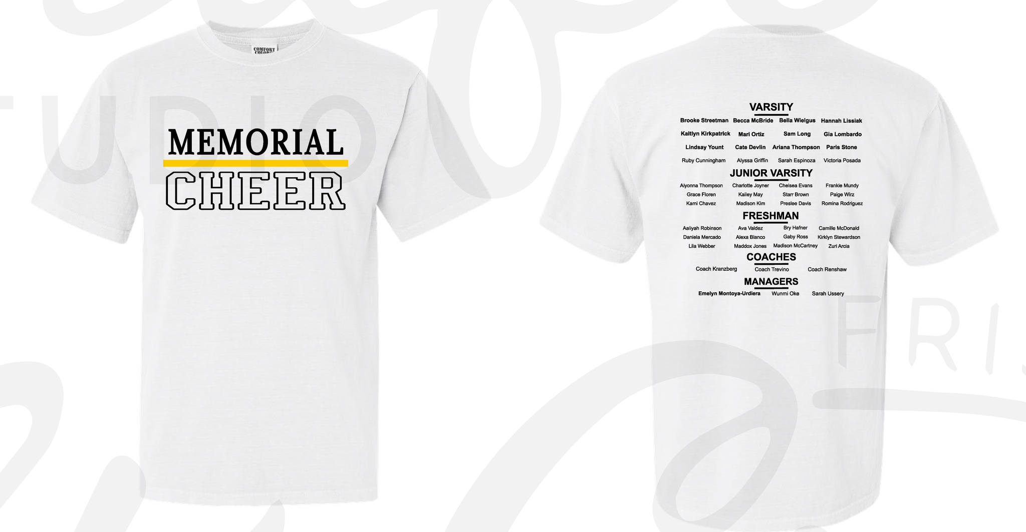 Memorial Cheer Roster Shirt