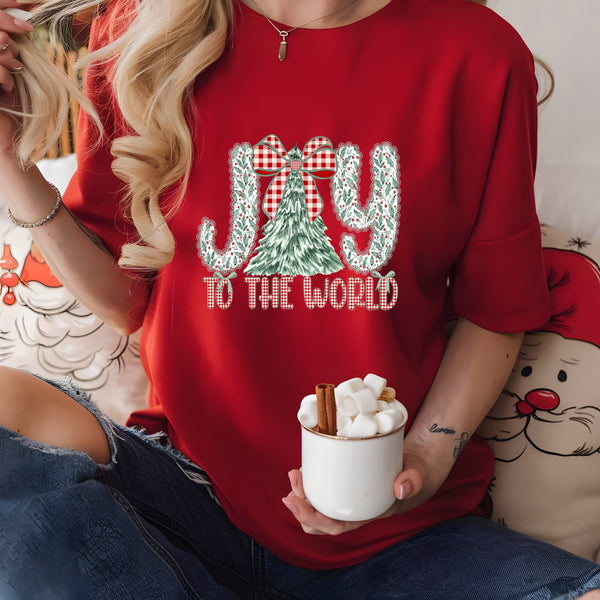 Plaid Joy to the World DTF