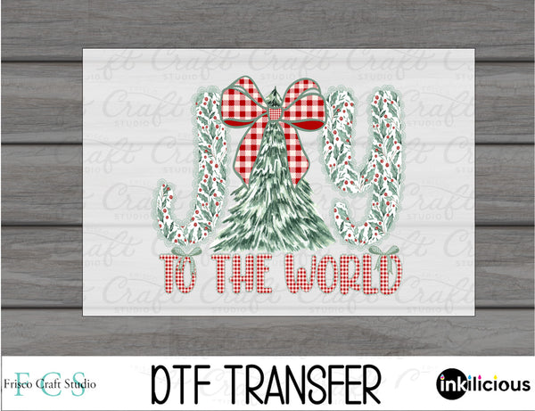 Plaid Joy to the World DTF