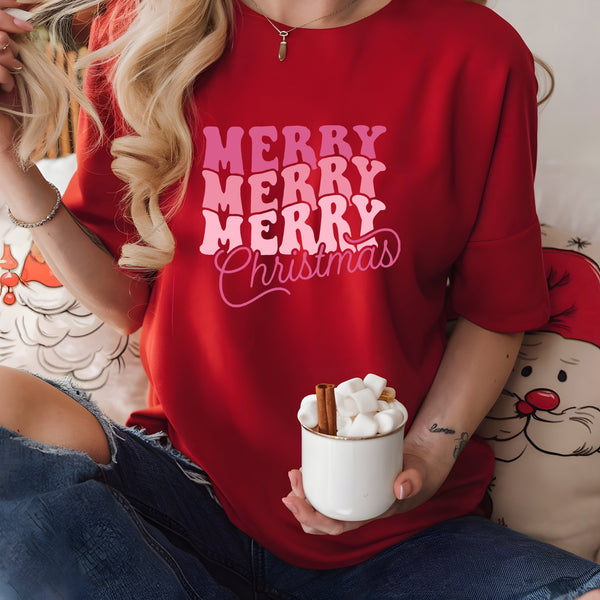 Pink Merry Christmas DTF