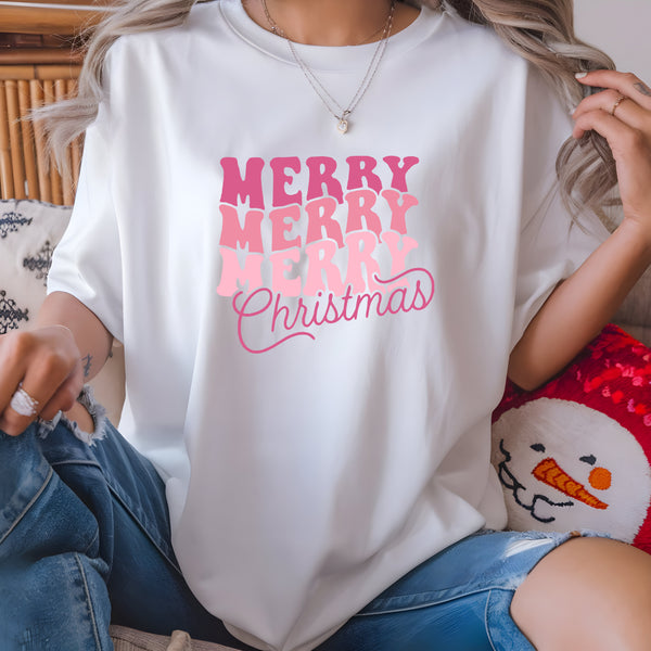 Pink Merry Christmas DTF
