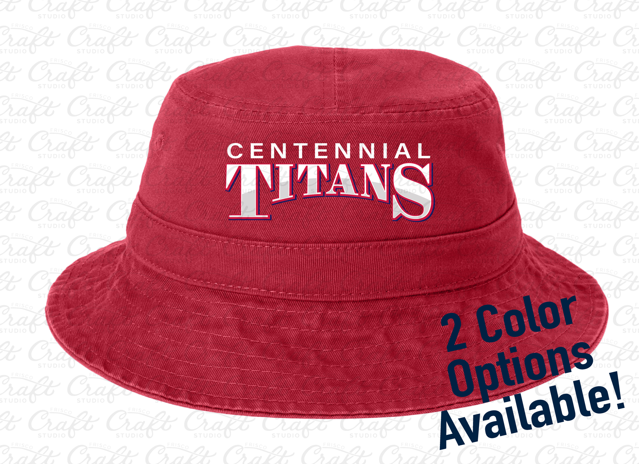 Centennial Titans Red Bucket Hats with NO CHIN DRAWCORD