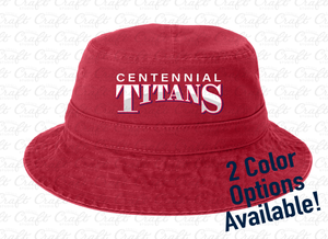Centennial Titans Red Bucket Hats with NO CHIN DRAWCORD