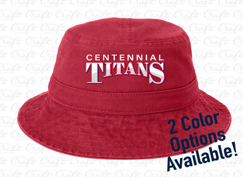 Centennial Titans Red Bucket Hats with NO CHIN DRAWCORD