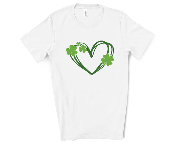 Green Shamrock Heart DTF