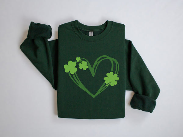 Green Shamrock Heart DTF