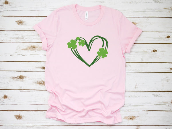 Green Shamrock Heart DTF