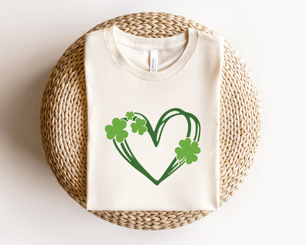 Green Shamrock Heart DTF