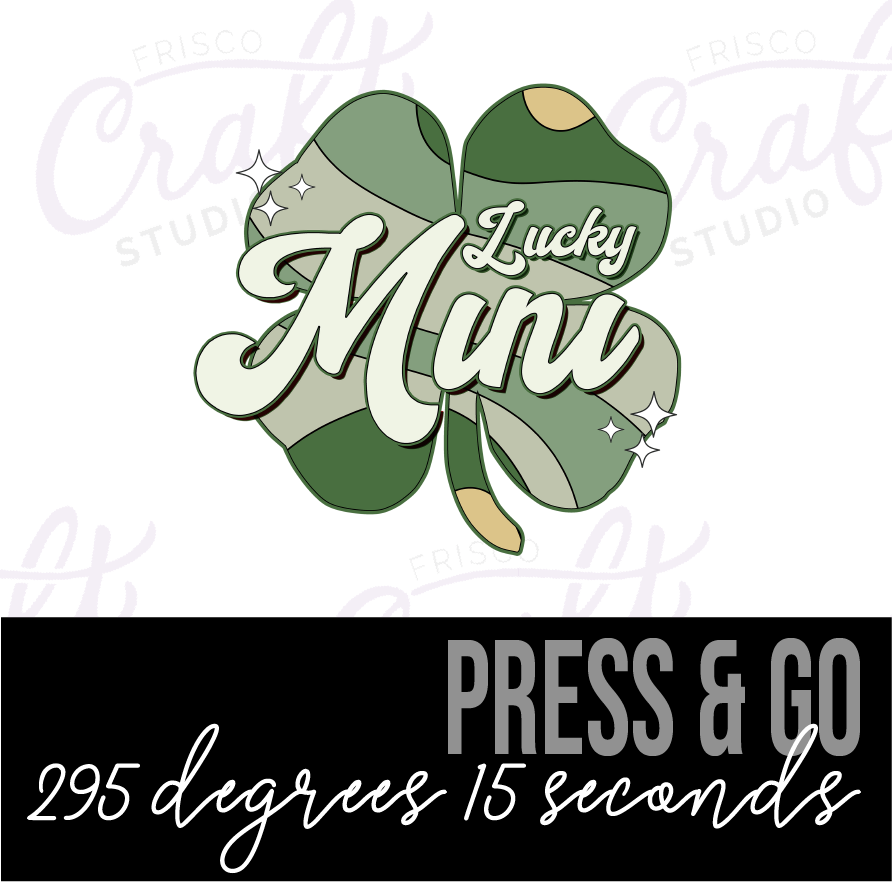 Lucky Mini- St Patricks Day-Iron On Decal, Press and Go