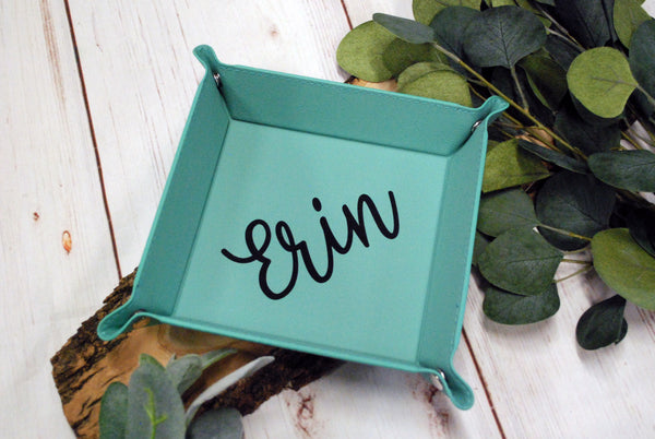 Custom Engraved Leather Catch Tray