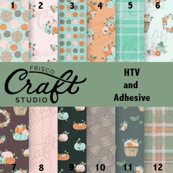 Pumpkin Fall Floral Vinyl Prints