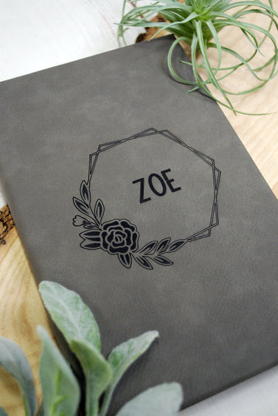 Custom Engraved Leather Notebook