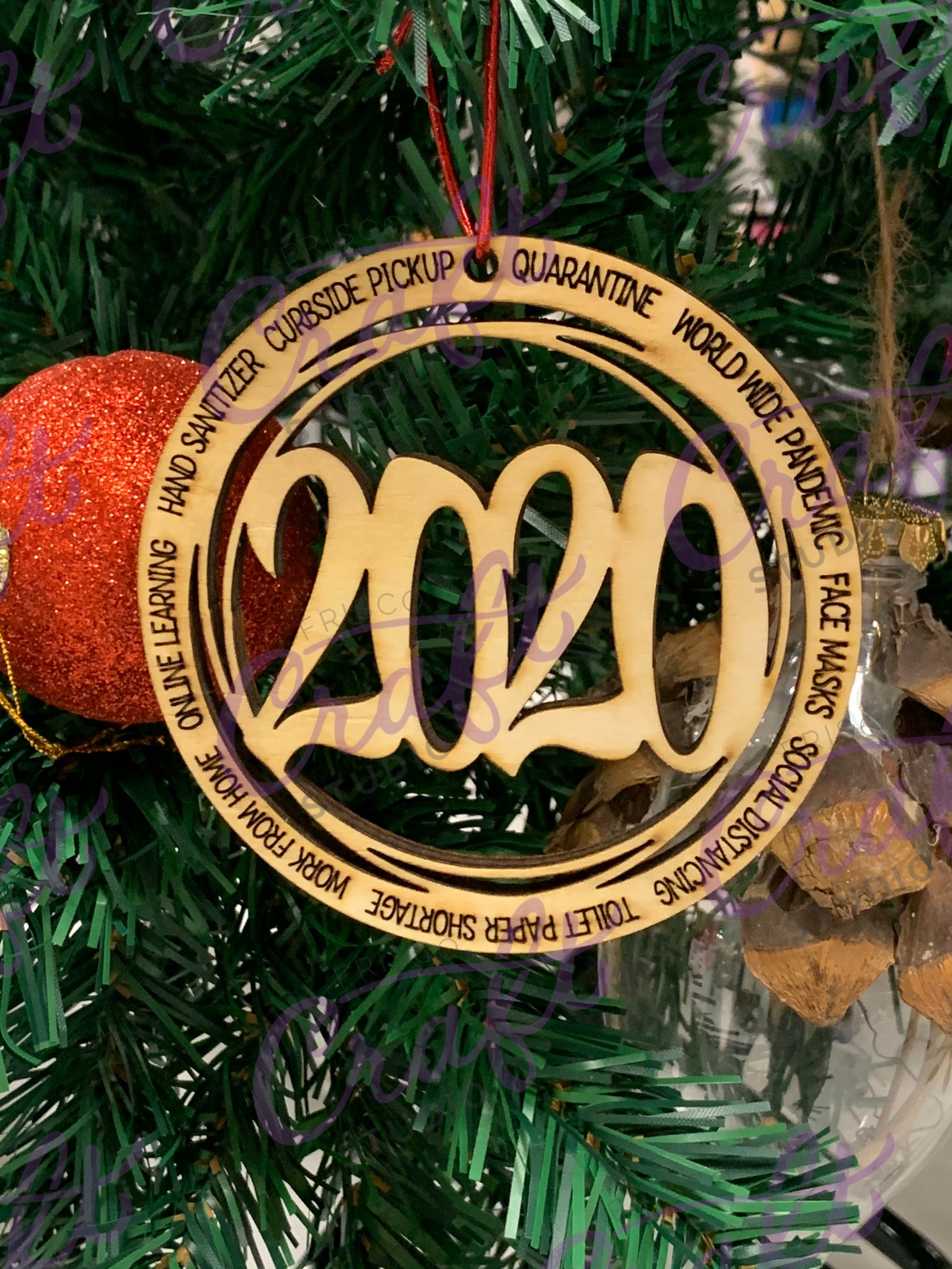 2020 wood ornament